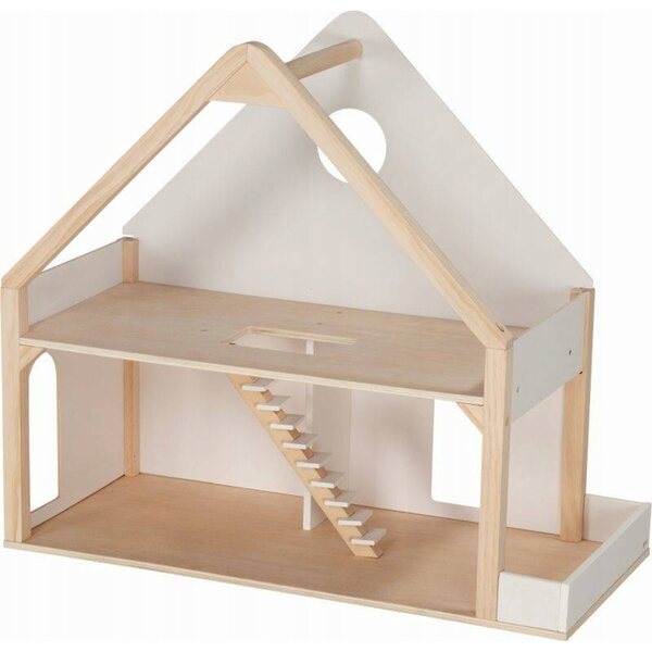 Dollhouse in legno a due piani Goki bianco 74x33.5x66 cm per bambini 3+