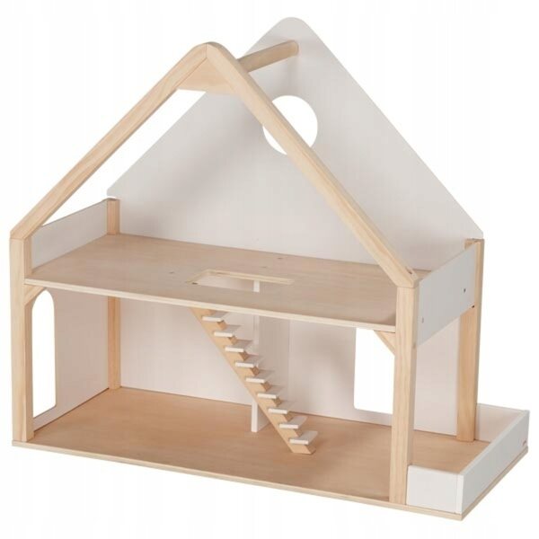 Dollhouse in legno a due piani Goki bianco 74x33.5x66 cm per bambini 3+