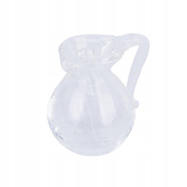 1:12 Puppenhaus-Miniatur-Glaskrug, transparent, 2,1 cm