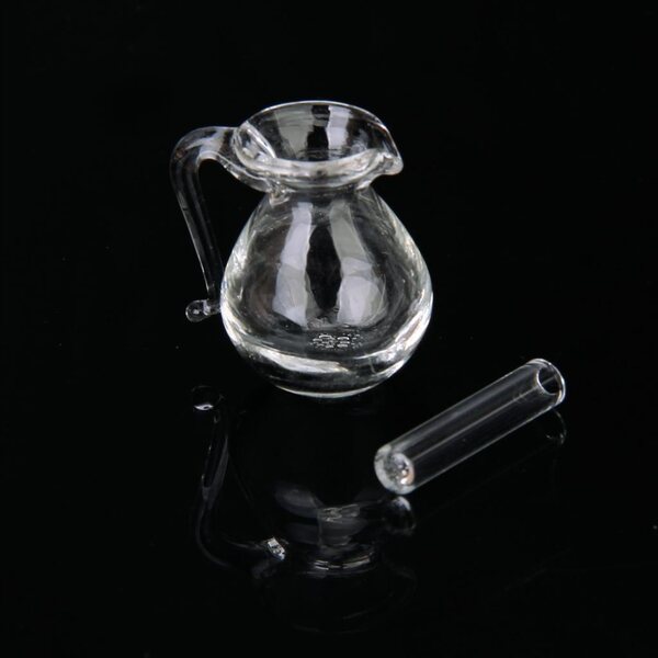 1:12 Puppenhaus-Miniatur-Glaskrug, transparent, 2,1 cm
