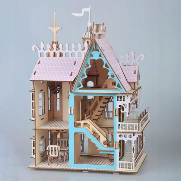 3D-Altes Holzhaus mit 174 Puzzleteilen für Kinder ab 8 Jahren