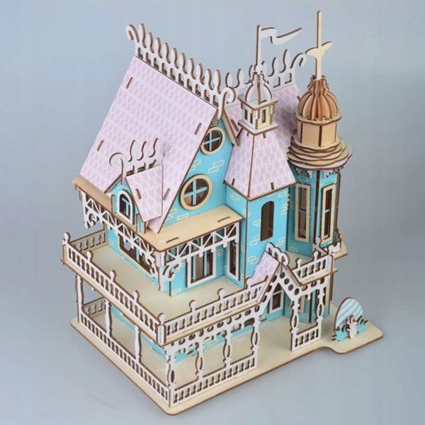 3D-Altes Holzhaus mit 174 Puzzleteilen für Kinder ab 8 Jahren
