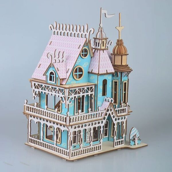 3D-Altes Holzhaus mit 174 Puzzleteilen für Kinder ab 8 Jahren