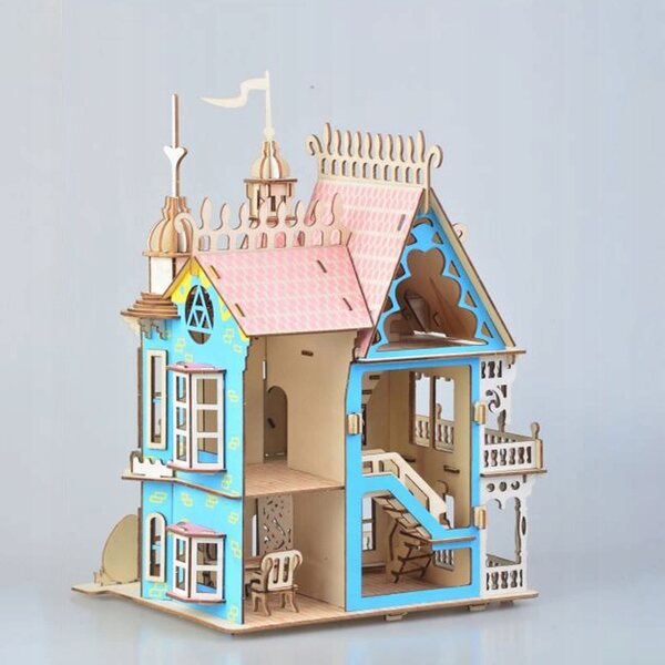 3D-Altes Holzhaus mit 174 Puzzleteilen für Kinder ab 8 Jahren