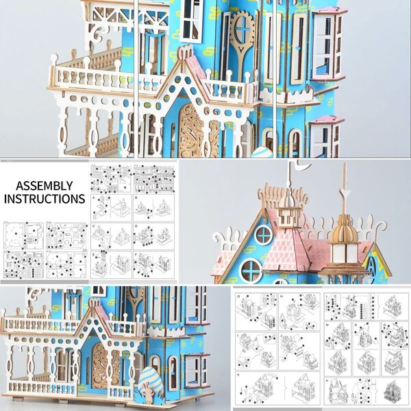 3D-Altes Holzhaus mit 174 Puzzleteilen für Kinder ab 8 Jahren