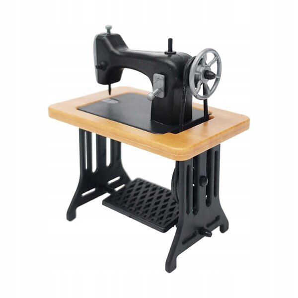 Mini macchina da cucire vintage per casetta delle bambole in scala 1:12 gialla
