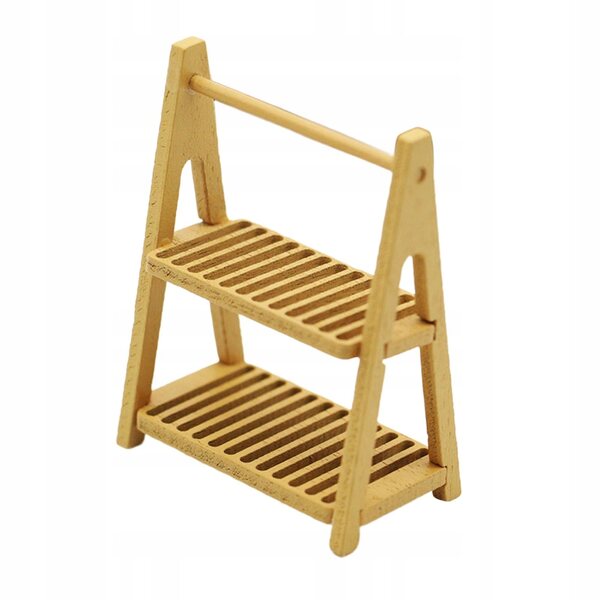 Mini Stander in legno a due livelli per casa delle bambole e scenari 1/6 1/12