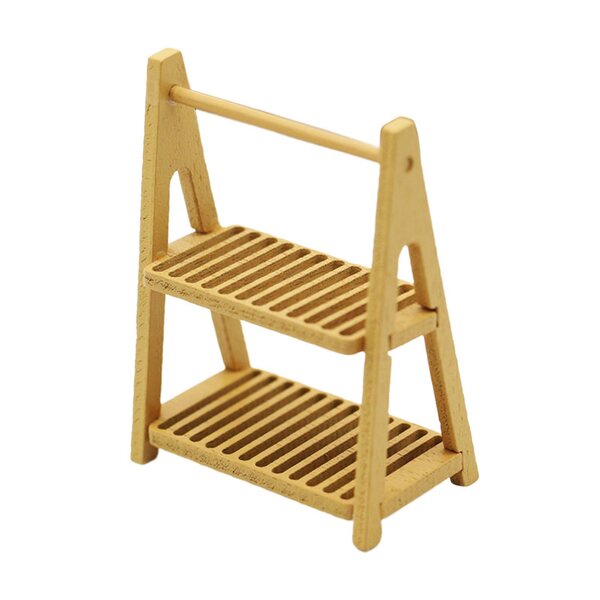 Mini Stander in legno a due livelli per casa delle bambole e scenari 1/6 1/12