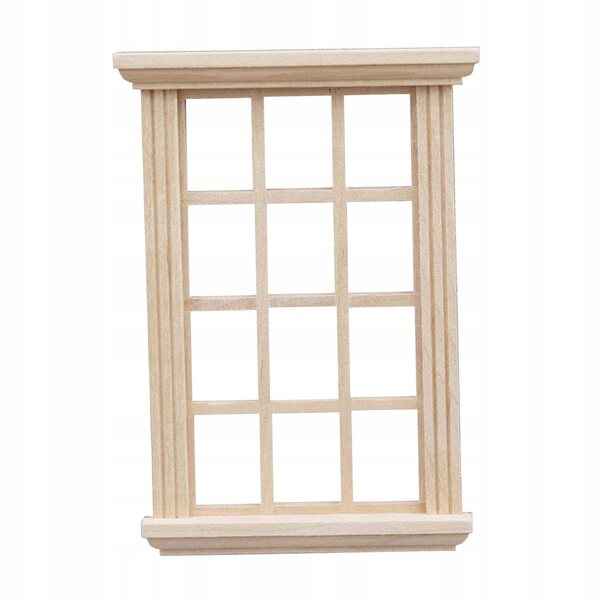 Fenêtre en bois Rama 1:12 pour maison de poupée, accessoire miniature décoratif