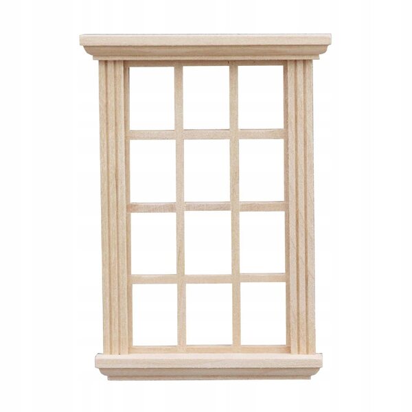 Fenêtre en bois Rama 1:12 pour maison de poupée, accessoire miniature décoratif