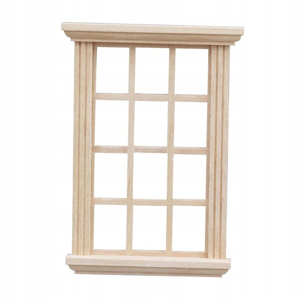 Fenêtre en bois Rama 1:12 pour maison de poupée, accessoire miniature décoratif