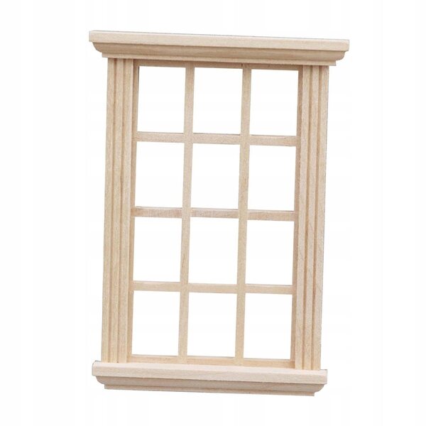 Fenêtre en bois Rama 1:12 pour maison de poupée, accessoire miniature décoratif