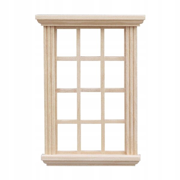 Fenêtre en bois Rama 1:12 pour maison de poupée, accessoire miniature décoratif