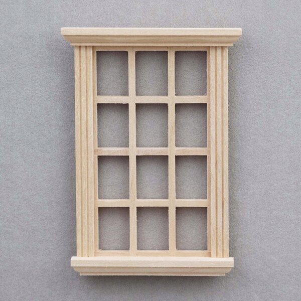 Fenêtre en bois Rama 1:12 pour maison de poupée, accessoire miniature décoratif