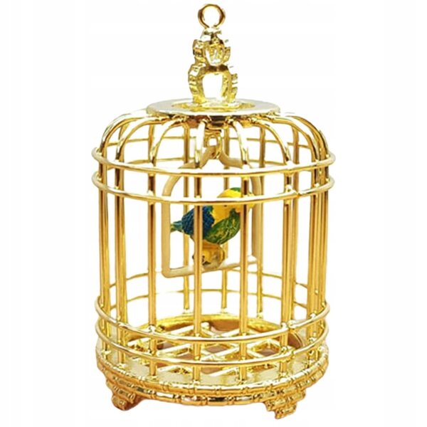 Miniatur goldener Vogelkäfig dekorativ für Puppenhäuser 1:12