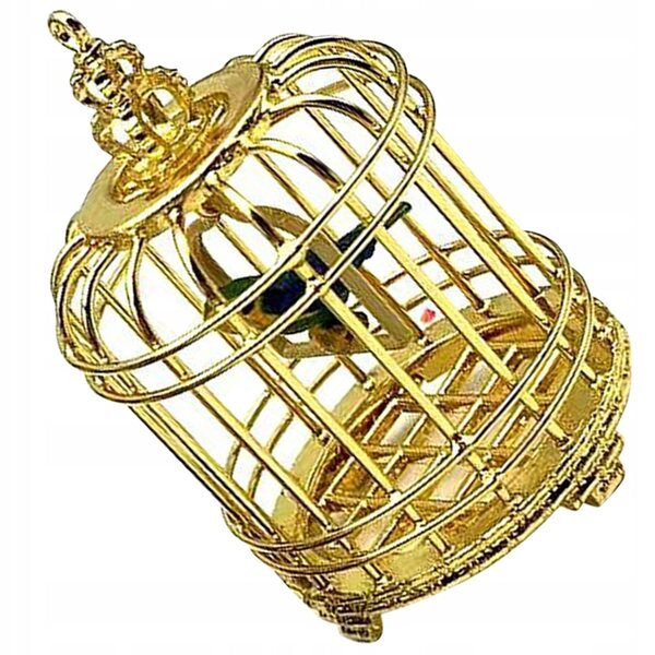 Miniatuur gouden vogelkooi decoratief voor poppenhuizen 1:12