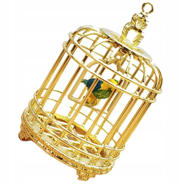 Miniatuur gouden vogelkooi decoratief voor poppenhuizen 1:12