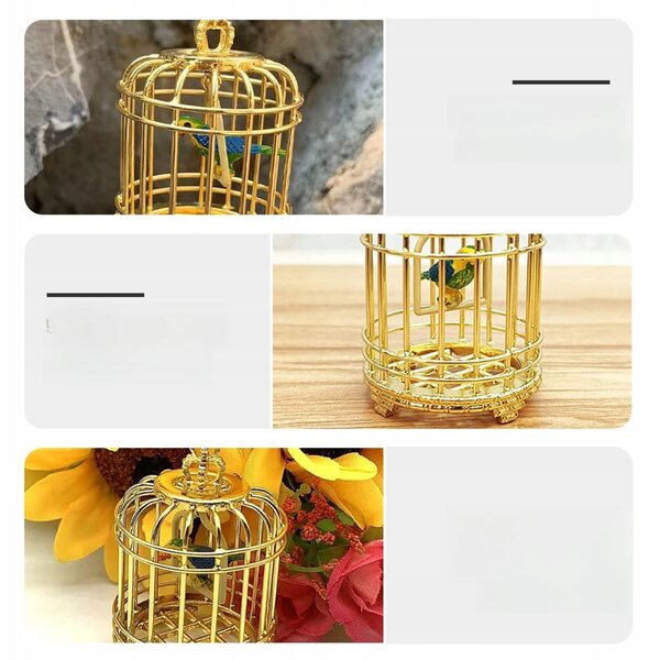 Miniatuur gouden vogelkooi decoratief voor poppenhuizen 1:12