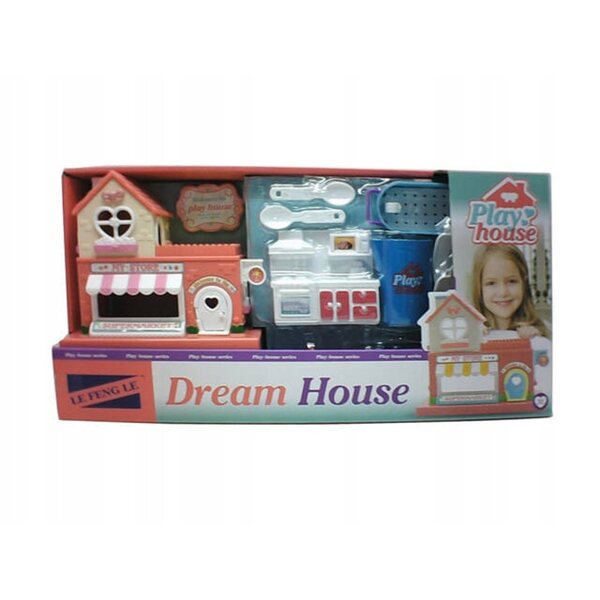 Casa delle bambole con accessori iCOM - set di mobili per bambini 3+