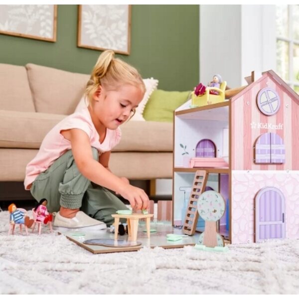 Casa delle bambole in legno KidKraft 45x93x38 cm con 36 accessori per bambini 3+