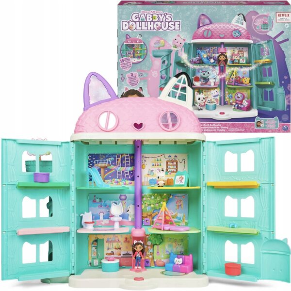 Grande casa delle bambole Gabby's Dollhouse interattiva 60 cm con suoni e personaggi