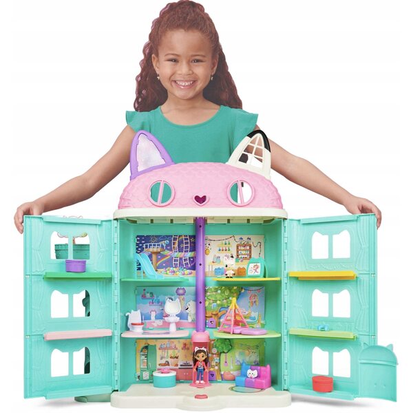 Grande casa delle bambole Gabby's Dollhouse interattiva 60 cm con suoni e personaggi