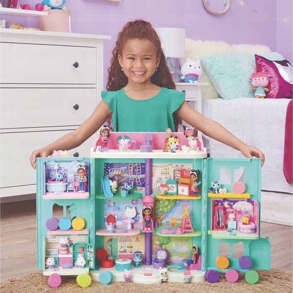 Grande casa delle bambole Gabby's Dollhouse interattiva 60 cm con suoni e personaggi