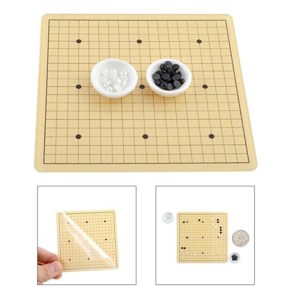 Миниатюра на играта Weiqi 1:12 за куклена къща, декоративен пластмасов комплект