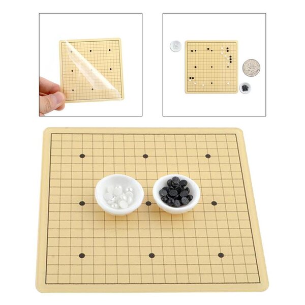 Миниатюра на играта Weiqi 1:12 за куклена къща, декоративен пластмасов комплект