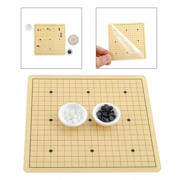 Миниатюра на играта Weiqi 1:12 за куклена къща, декоративен пластмасов комплект