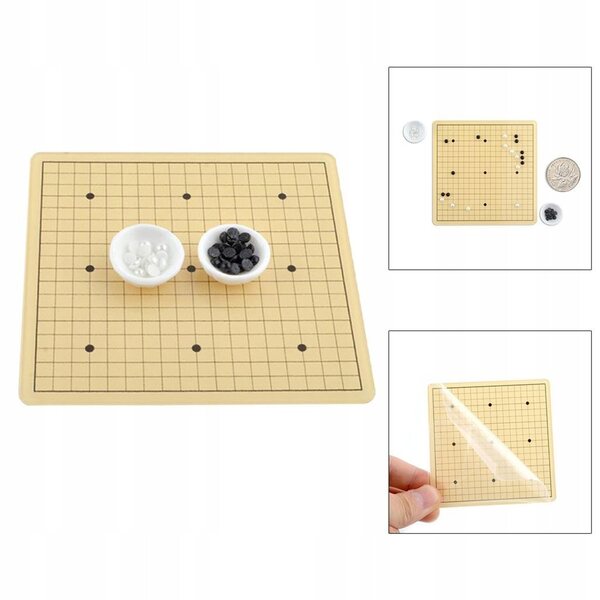Миниатюра на играта Weiqi 1:12 за куклена къща, декоративен пластмасов комплект