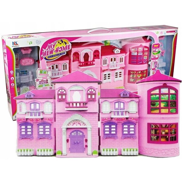 36 cm großes Puppenhaus von Gazelo mit Lichtern und Geräuschen, inklusive Zubehör