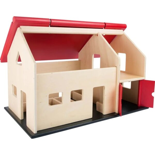 Small Foot 8502 Großer Gospodarstwo aus Holz mit Schiebedach für Kinder