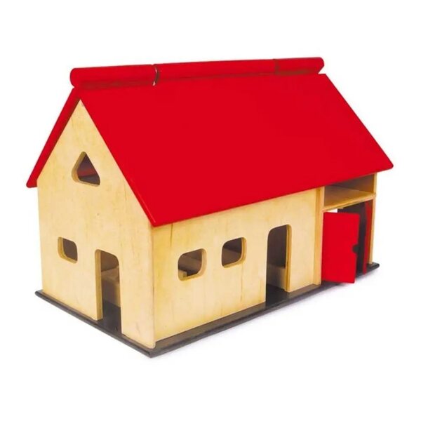 Small Foot 8502 Großer Gospodarstwo aus Holz mit Schiebedach für Kinder
