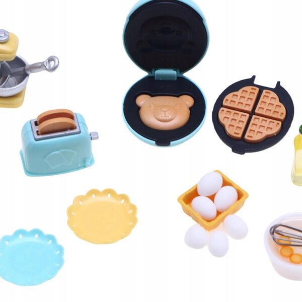 1:12 Miniatur-Küchenset für Puppenhaus mit Eismaschine und Toaster
