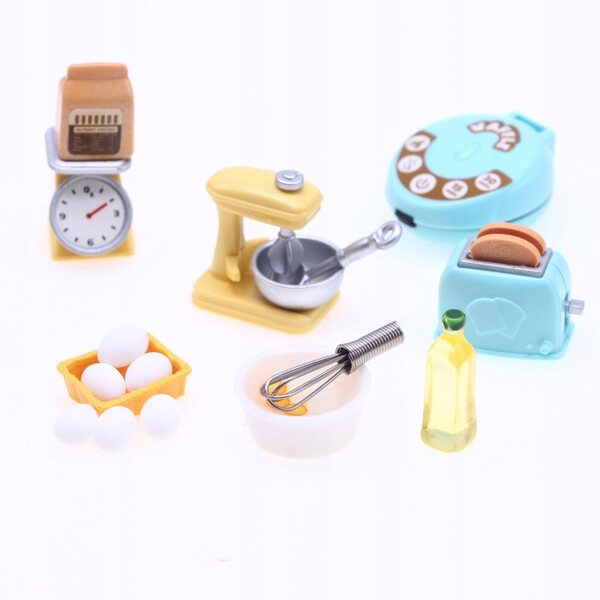1:12 Miniatur-Küchenset für Puppenhaus mit Eismaschine und Toaster