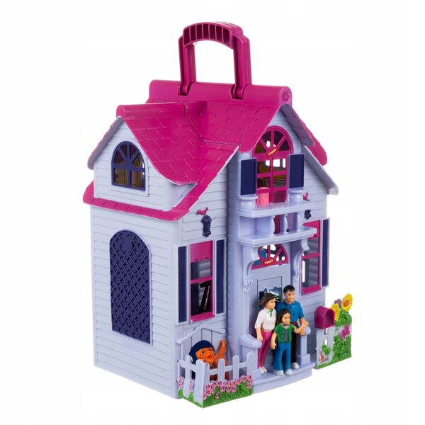 ISO TRADE casa delle bambole pieghevole con mobili, 6 stanze, giocattolo per bambini 3+