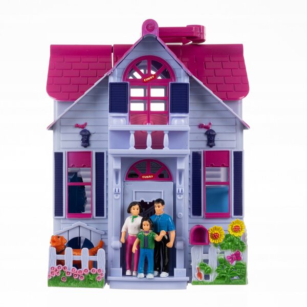 ISO TRADE casa delle bambole pieghevole con mobili, 6 stanze, giocattolo per bambini 3+