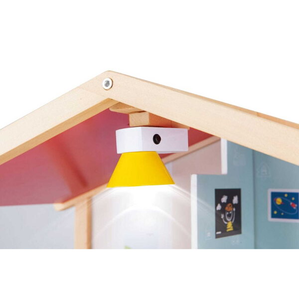 Hape E3405 – Großes Puppenhaus aus Holz mit LED und Zubehör 62 cm