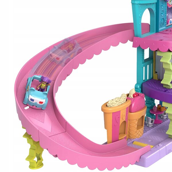 Polly Pocket Kinoauto mit Parkplatz und Rutsche – CE-Kunststoffspiel für Kinder ab 4 Jahren