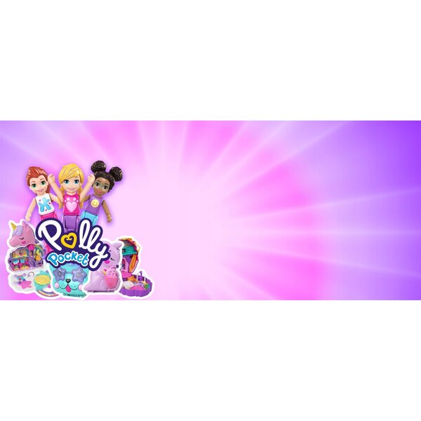 Polly Pocket Cinema Car med parkering og rutsjebane - CE-plastikspil til børn 4+
