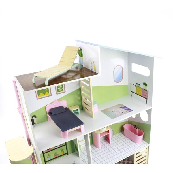 Puppenhaus VILLA mit Aufzug und Schwimmbad – Mega groß und funktional
