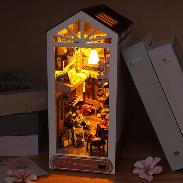 DIY Booknook-Set mit LED-Licht zum Dekorieren von Holzregalen und Büchern