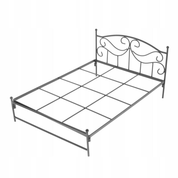 Letto retro in ferro battuto 1/6 per bambole con materasso e 6 cuscini
