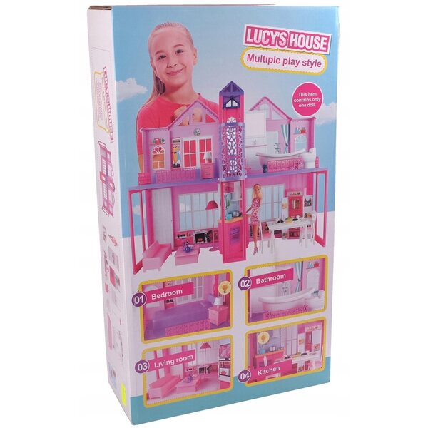 Defa Lucy Puppenhaus mit Aufzug, Beleuchtung und Zubehör 41 cm