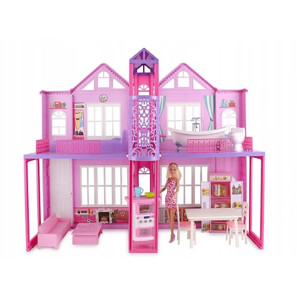 Defa Lucy Puppenhaus mit Aufzug, Beleuchtung und Zubehör 41 cm