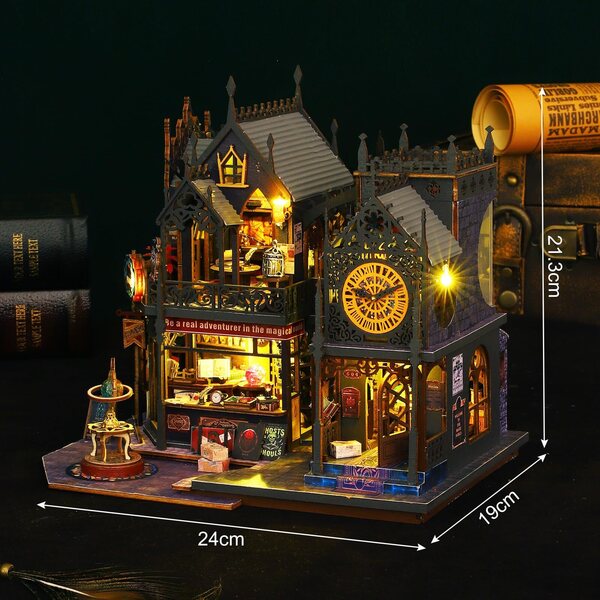 CUTEFUN Casa in miniatura fai-da-te con LED – Set di costruzione per adulti 21,3 cm