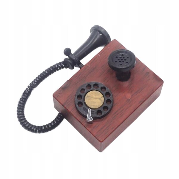 Modello Telefono Vintage 1:12 per Miniature e Case delle Bambole Rosso