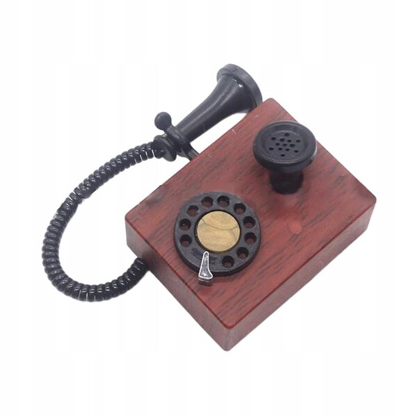 Modello Telefono Vintage 1:12 per Miniature e Case delle Bambole Rosso