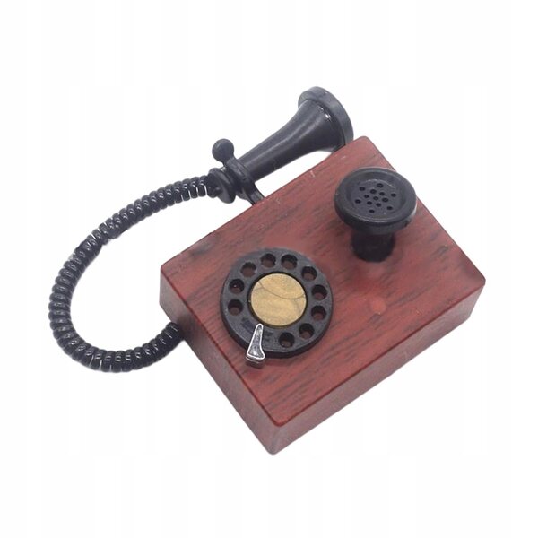 Modello Telefono Vintage 1:12 per Miniature e Case delle Bambole Rosso